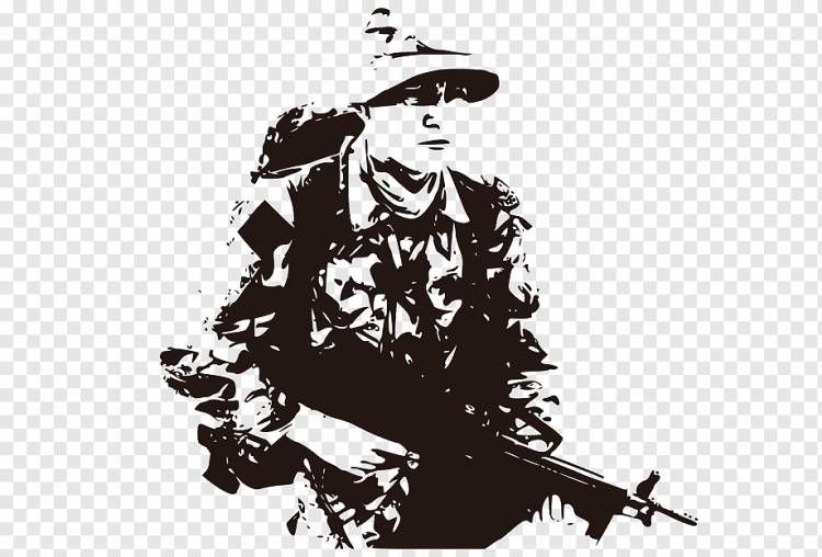 Стенная Наклейка Армия Солдат Военный, Черно-белый рисованный полевой человек армии, рука, фотография, плакат png