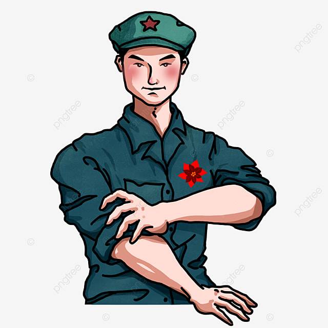 Cartoon Hand Drawn Illustration Liberation Army PNG , армейский клипарт, мультфильм, Нарисованный от руки PNG картинки и пнг PSD рисунок для бесплатной загрузки