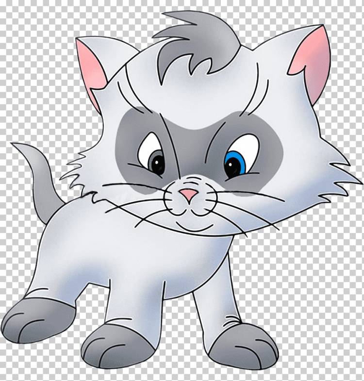 Кот котенок рисунок мультфильм, кошки, комиксы, белые, млекопитающие png