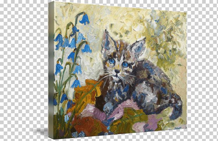 Акварельная живопись Картина маслом котенок, живопись, акварельная живопись, кошка, как млекопитающее png