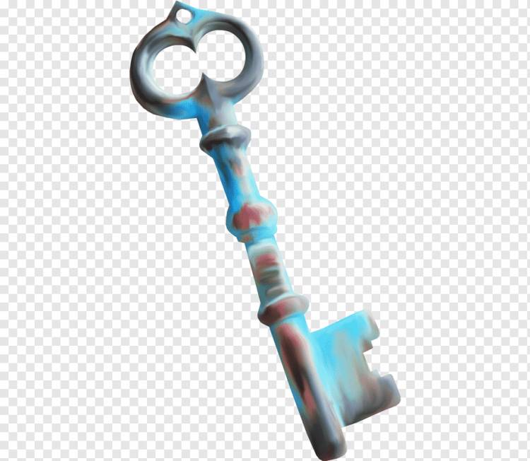 Keychain Lock Ключ от скелета, ключ с ручной росписью, Акварельная живопись, синяя, нарисованная png