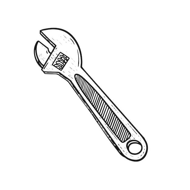 Рисунок гаечного ключа со словом гаечный ключ на нем