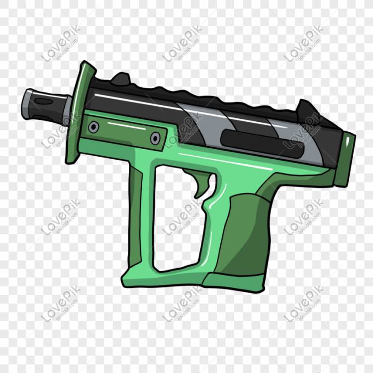 Зеленый мультфильм иллюстрация пистолет изображение_Фото номер
