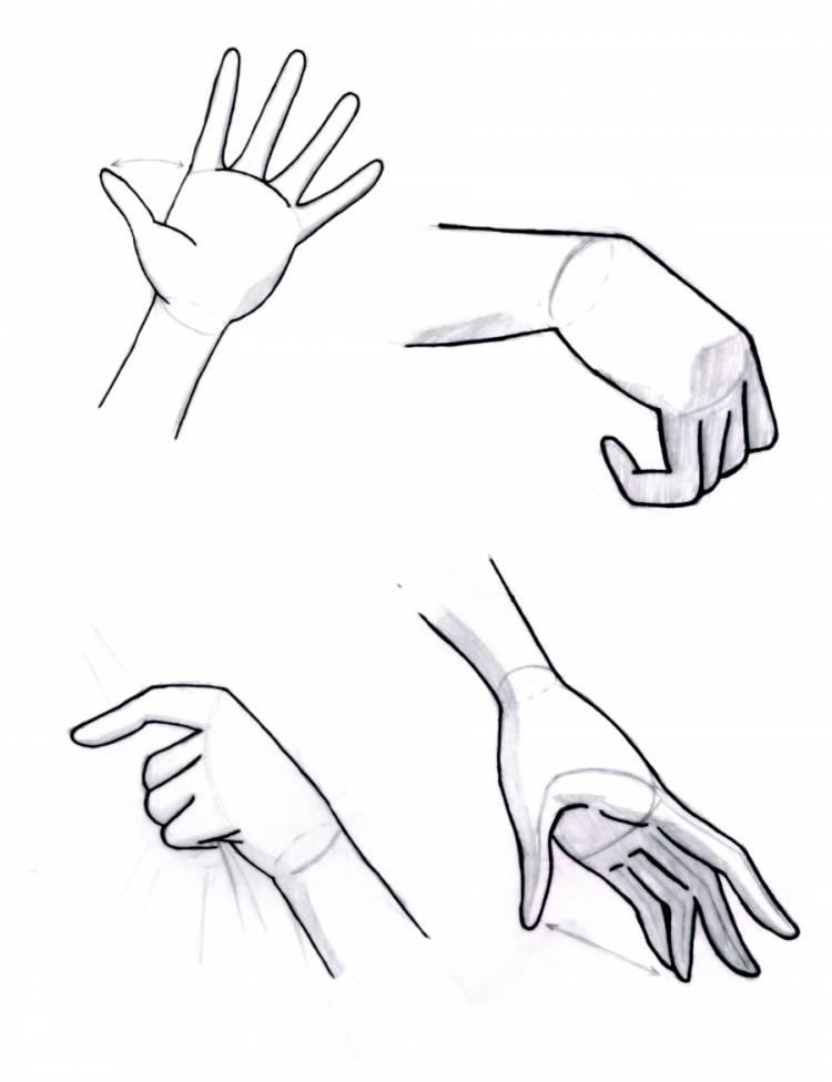 Нарисованная кисть руки