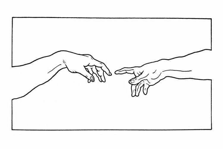 Контурный рисунок руки