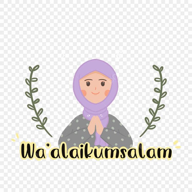 Нарисованная рукой мусульманская девушка в хиджабе сказала иллюстрации Waalaikumsalam PNG , мусульманка, арабский, каллиграфия PNG картинки и пнг PSD рисунок для бесплатной загрузки