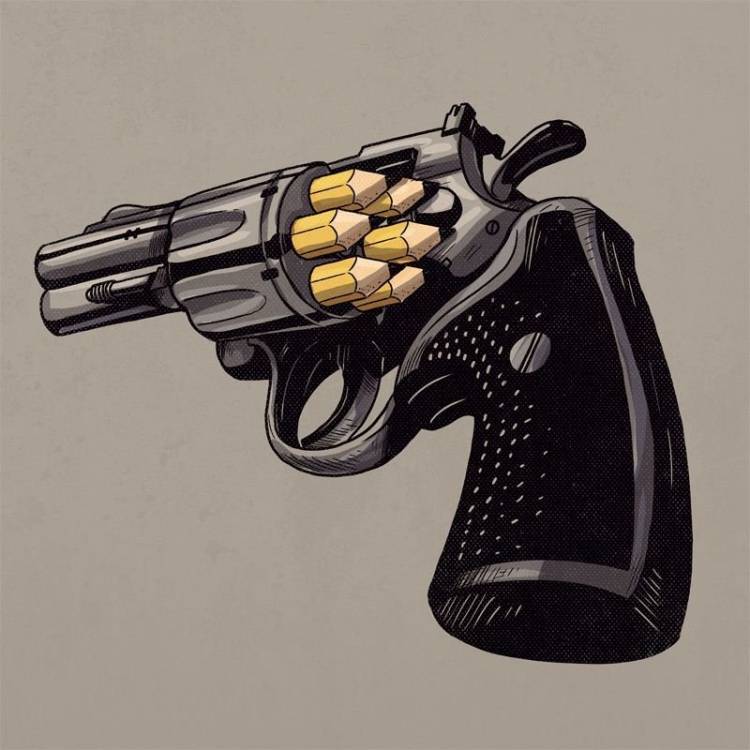 Арт рисунки пистолет 