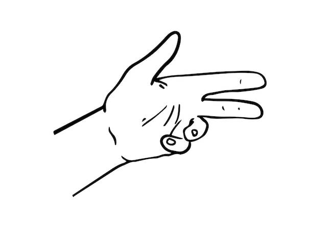Человеческая рука часть тела каракули линейный мультфильм книжка-раскраска