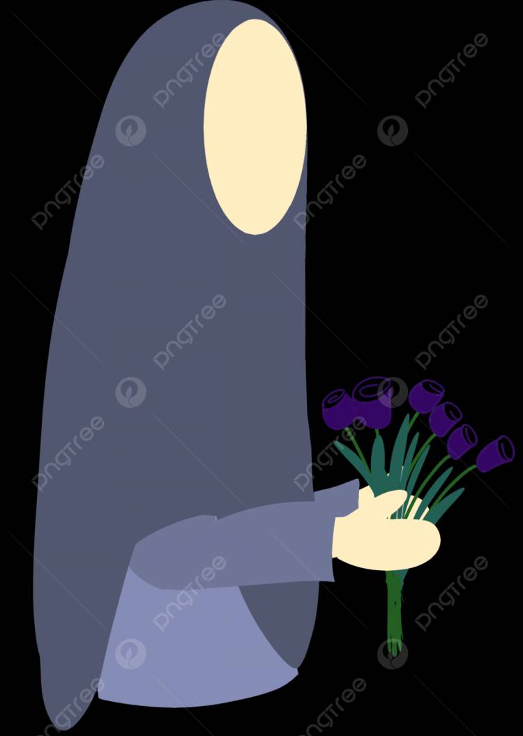 Муслима и цветок PNG , цветок и муслима, фиолетовые розы, мусульманки приносят розы PNG картинки и пнг PSD рисунок для бесплатной загрузки
