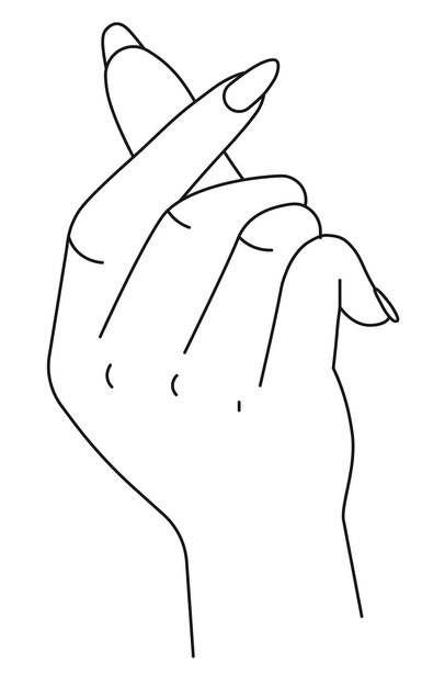 Рука показывает знак сжимания, изолированную руку с пальцами и ногтями