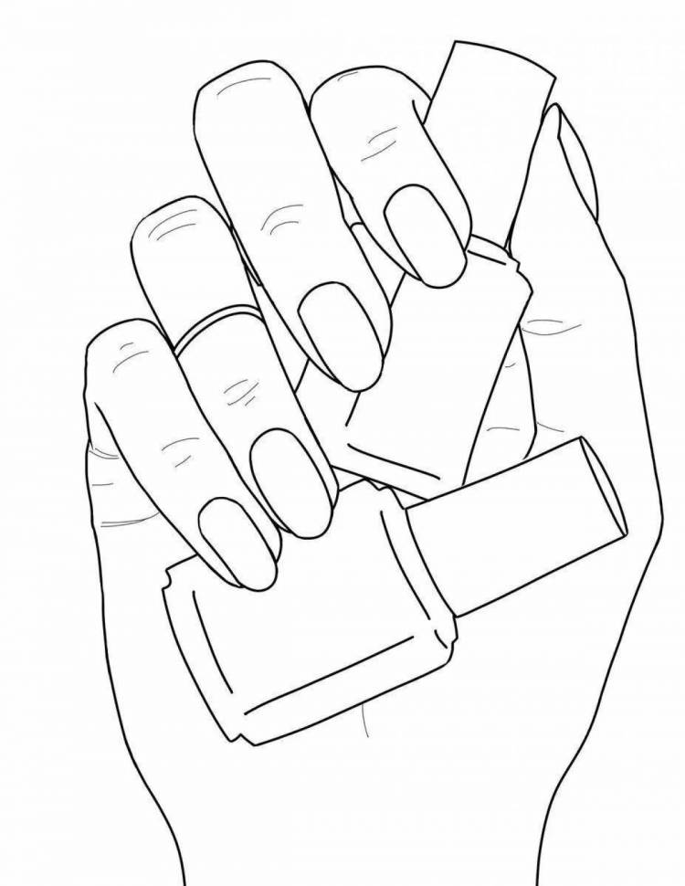 Раскраски Рука с ногтями длинными 