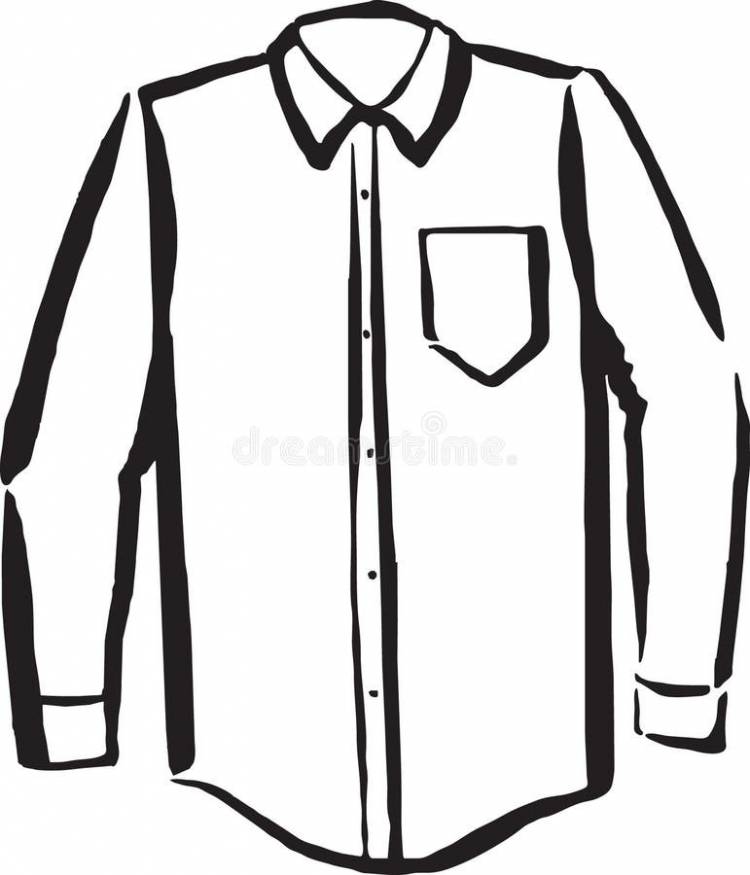 White Shirt, Hand Drawn, Vector Illustration Stock Vector