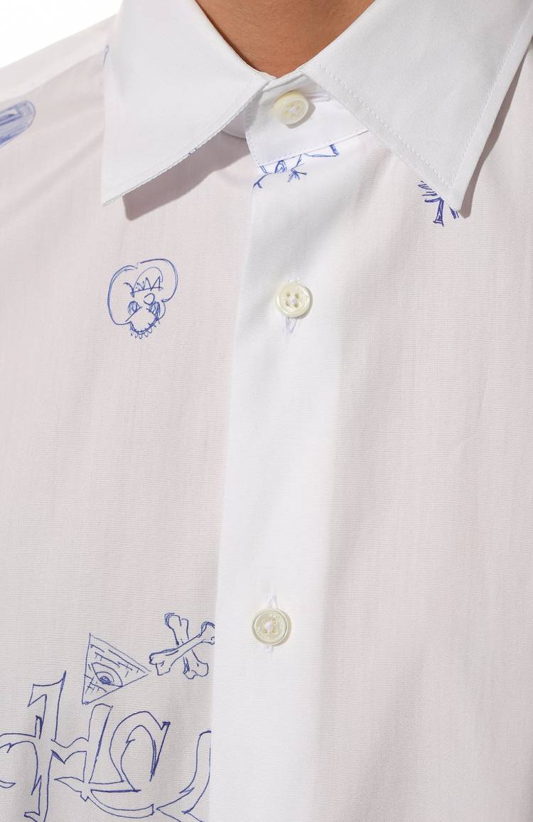 Женская белая хлопковая рубашка VETEMENTS в интернет-магазине ЦУМ, арт