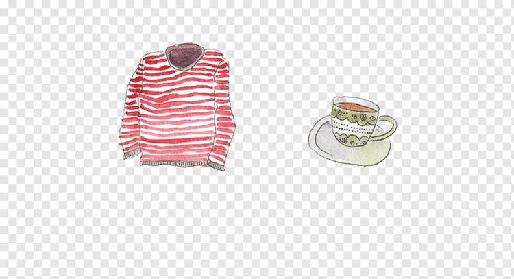Футболка Рисунок Иллюстрация, Красно-белая полосатая рубашка, футболка, белая, окрашенная png