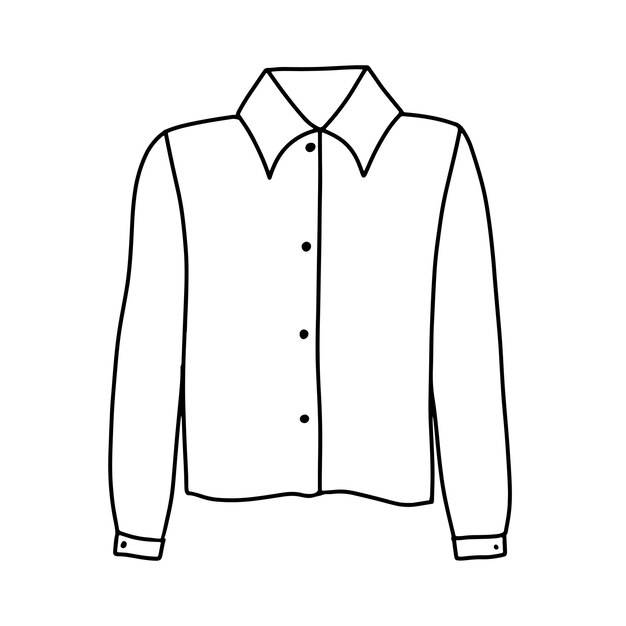 Иллюстрация каракули мужской рубашки нарисованная вручную классическая иконка рубашки иллюстрация каракулей