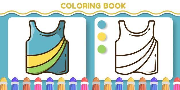 Красочная и черно-белая рубашка нарисованная вручную мультяшная книжка-раскраска для детей