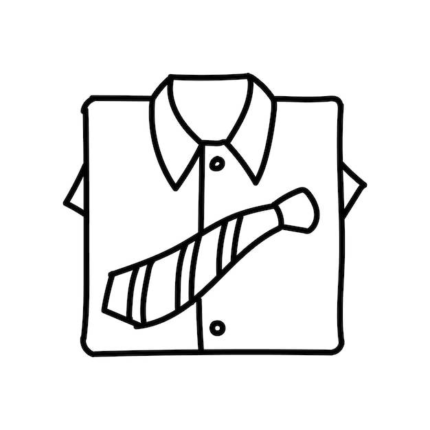 Иконка униформы и галстука, нарисованная вручную векторной иллюстрацией