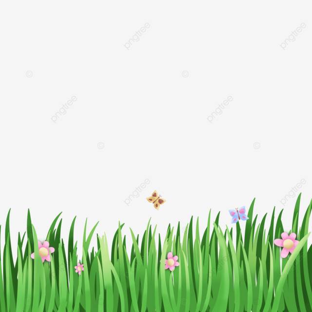 нарисованная вручную трава с розовыми цветами и бабочками PNG , трава, цветок, бабочка PNG картинки и пнг PSD рисунок для бесплатной загрузки