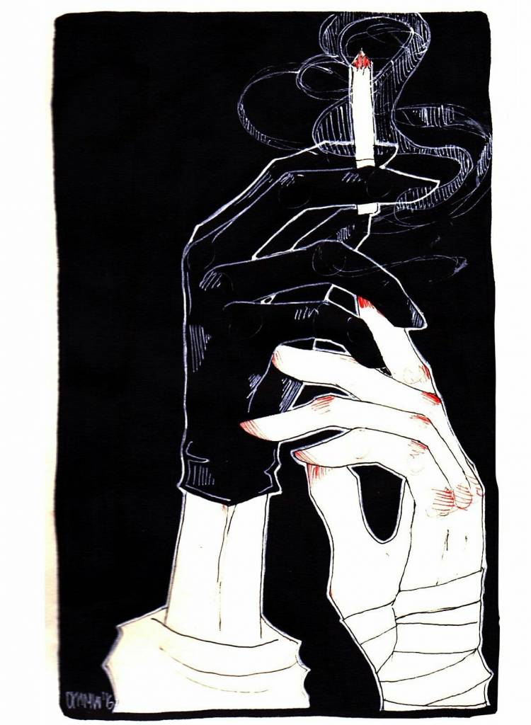 Рука с сигаретой арт