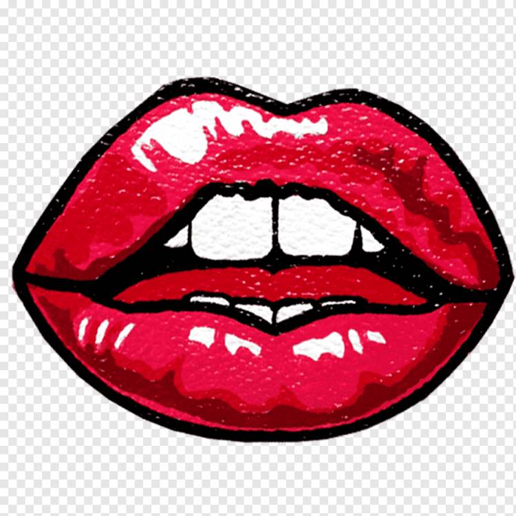красные, белые и черные губы иллюстрация, поп-арт рисунок губы, губы, лицо, фотография, люди png