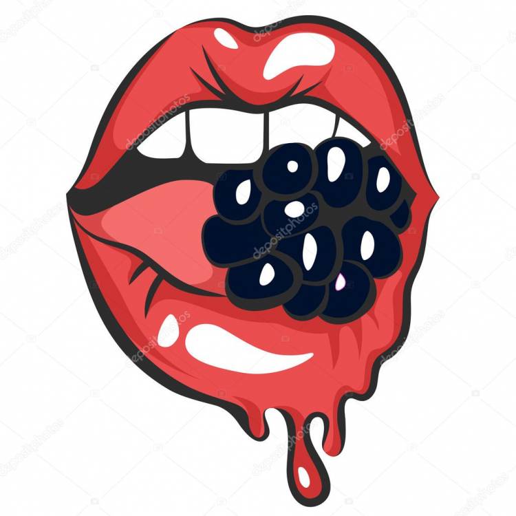 Сексуальные тающие губы с сочной жвачкой или ягодами