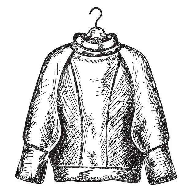 Изолированный набросок мужской куртки от руки