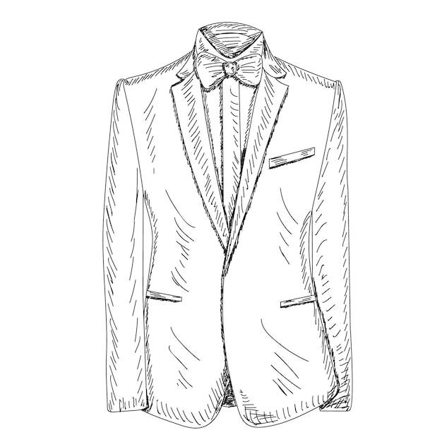 Векторный изолированный набросок мужской куртки