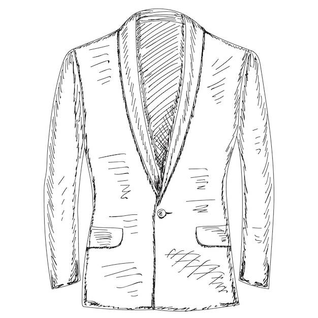 Изолированный эскиз мужской куртки ручной работы