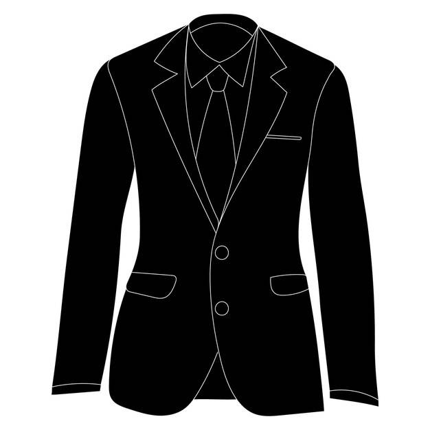 Изолированная куртка мужской черный силуэт