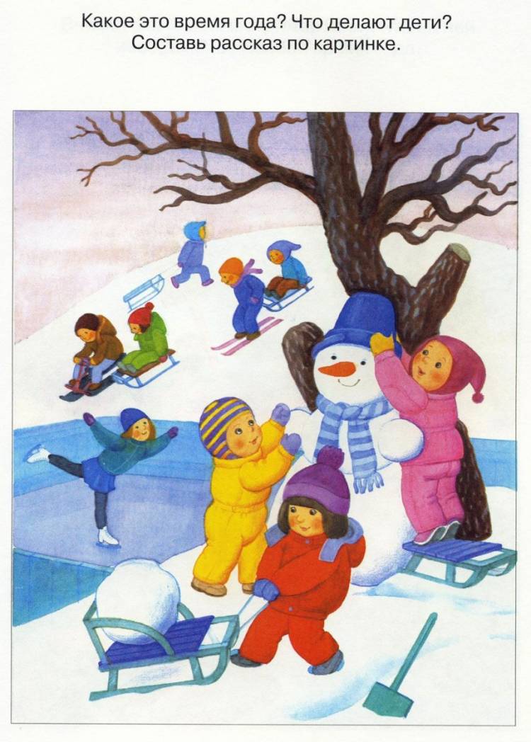 Зимние забавы рисунок для детей