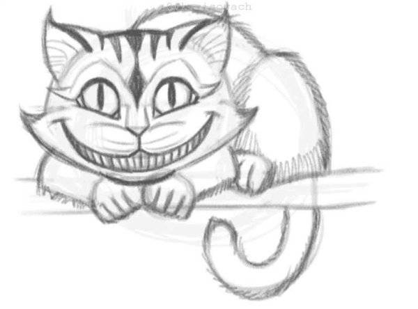 Легкие рисунки чеширского кота 