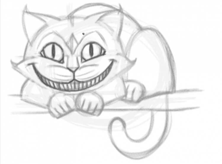 Картинки Чеширского кота для срисовки 