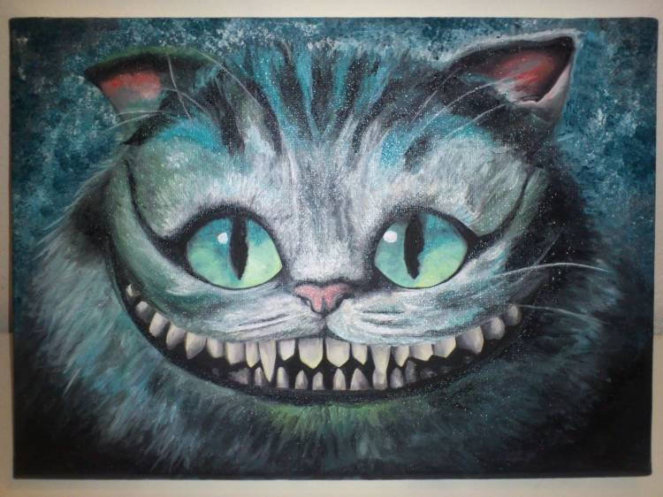 Чеширский кот поэтапное рисование