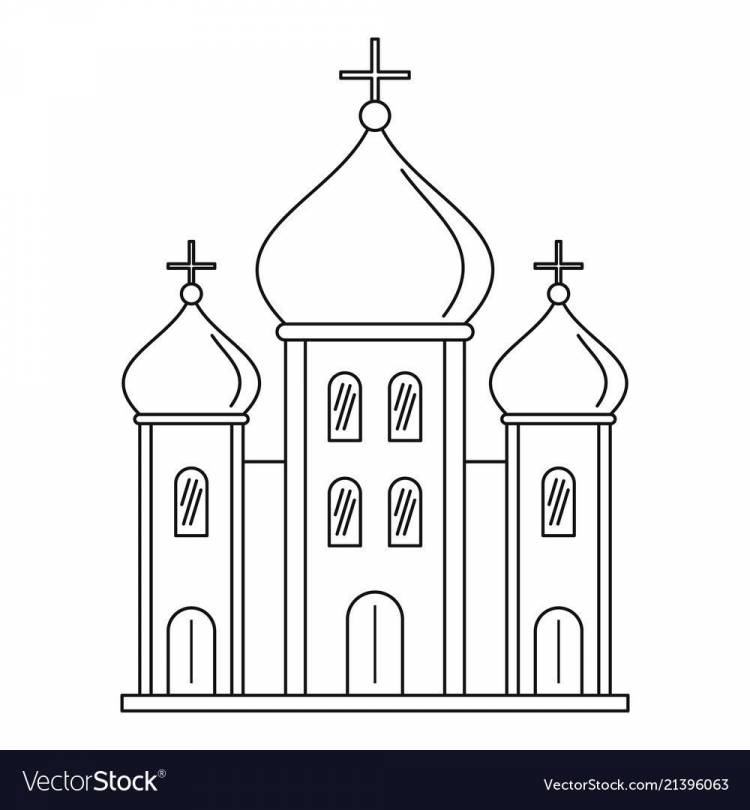 Рисунок церкви карандашом на альбомном листе