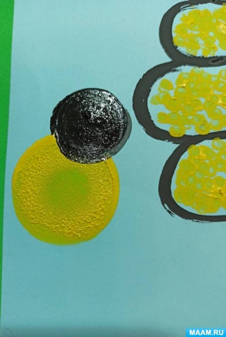 Как нарисовать улей и пчел гуашью поэтапно для детей дошкольного возраста 