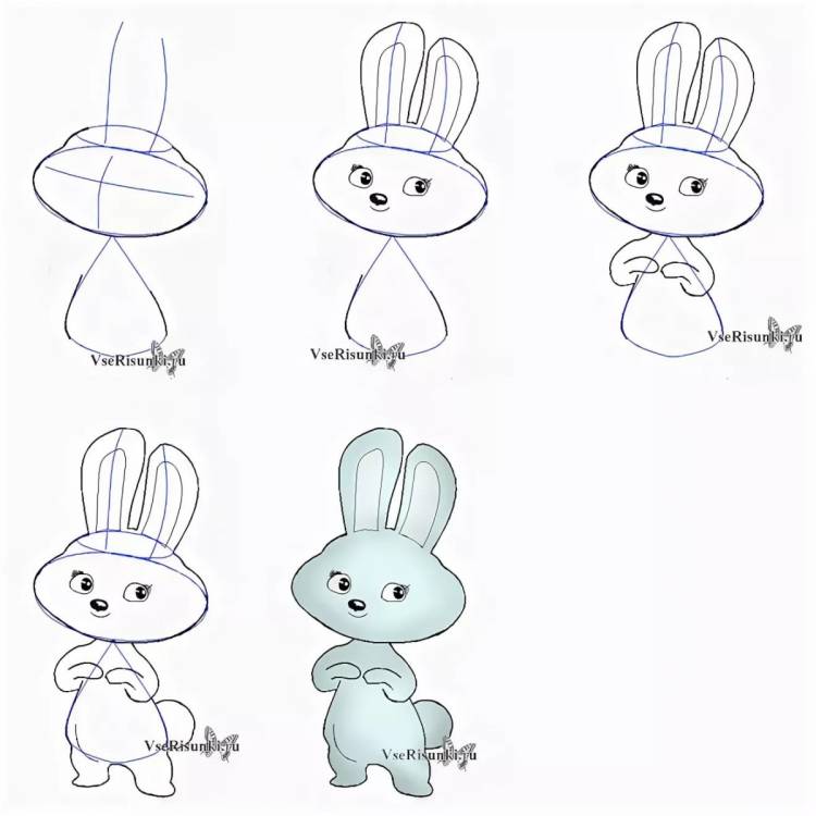 Заяц рисунок легкий для детей