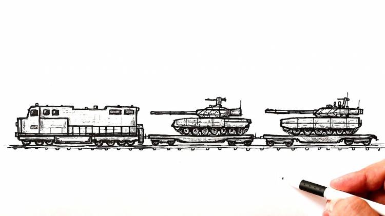 How to draw a Military Train