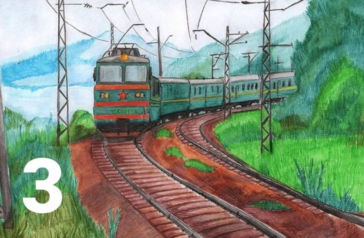 Рисунок на тему поезд 