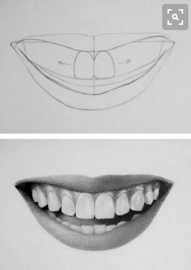 Поэтапное рисование зуба