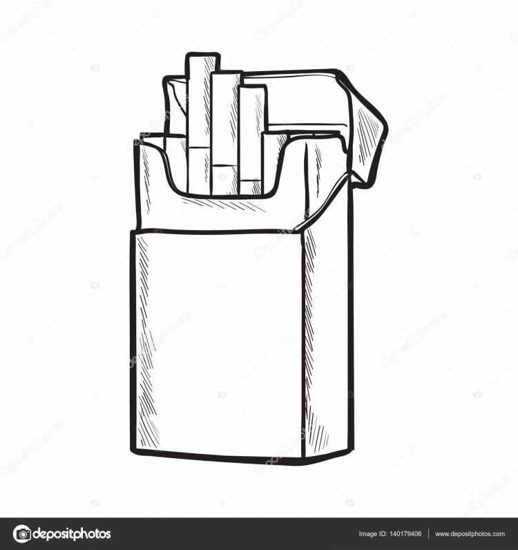 Немаркированная открытая пачка сигарет, изолированная векторная иллюстрация Векторное изображение ©Sabelskaya