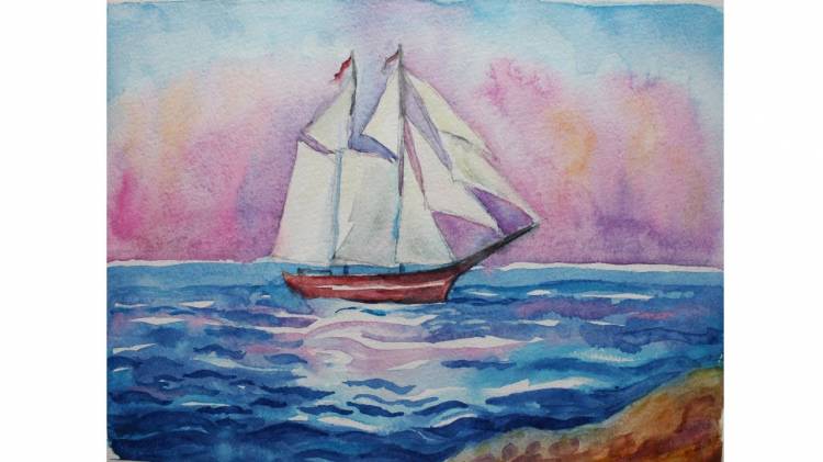 drawing Tutorial HOW TO DRAW How to Draw a Sailing Boat ( SEA )