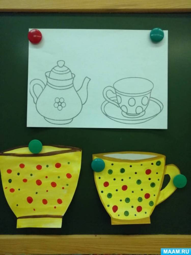Конспект НОД по рисованию во второй младшей группе «Украсим чайную чашку» 