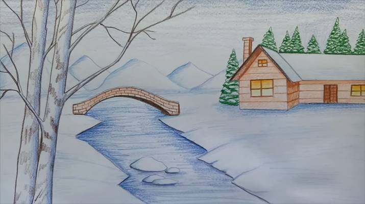 Как нарисовать пейзаж карандашом, акварелью, гуашью? Учимся рисовать зимний, летний, весенний и осенний пейзаж на картоне или холсте