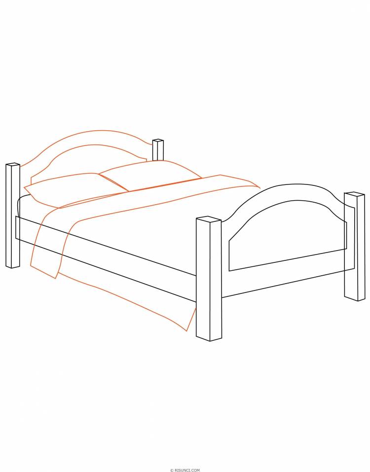Как нарисовать кровать 