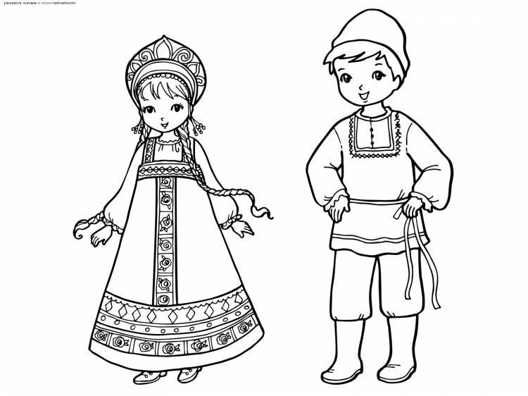 Русский народный костюм детский рисунок