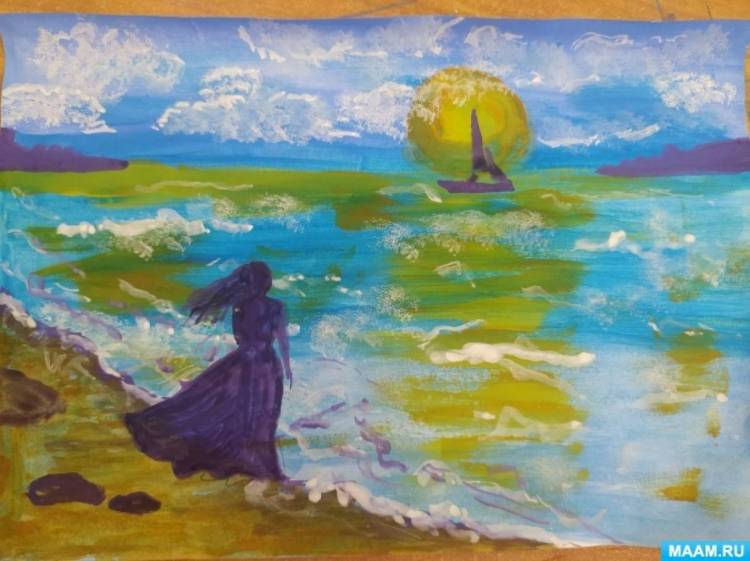 Занятие по рисованию морского пейзажа «Здравствуй, море!» с элементами нетрадиционных технологий с детьми ОВЗ