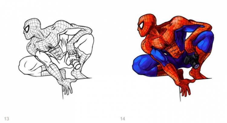 Как нарисовать человека паука красиво и легко