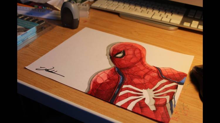 Рисунок человека паука поэтапно