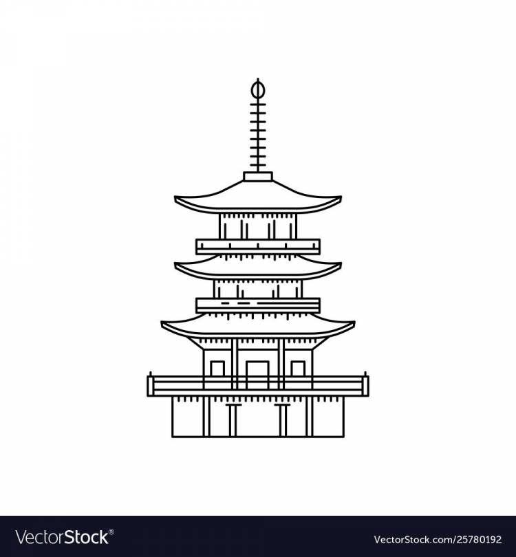 Японская пагода поэтапное рисование (много фото)