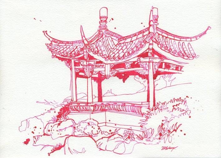 Идеи для срисовки пагода японская 